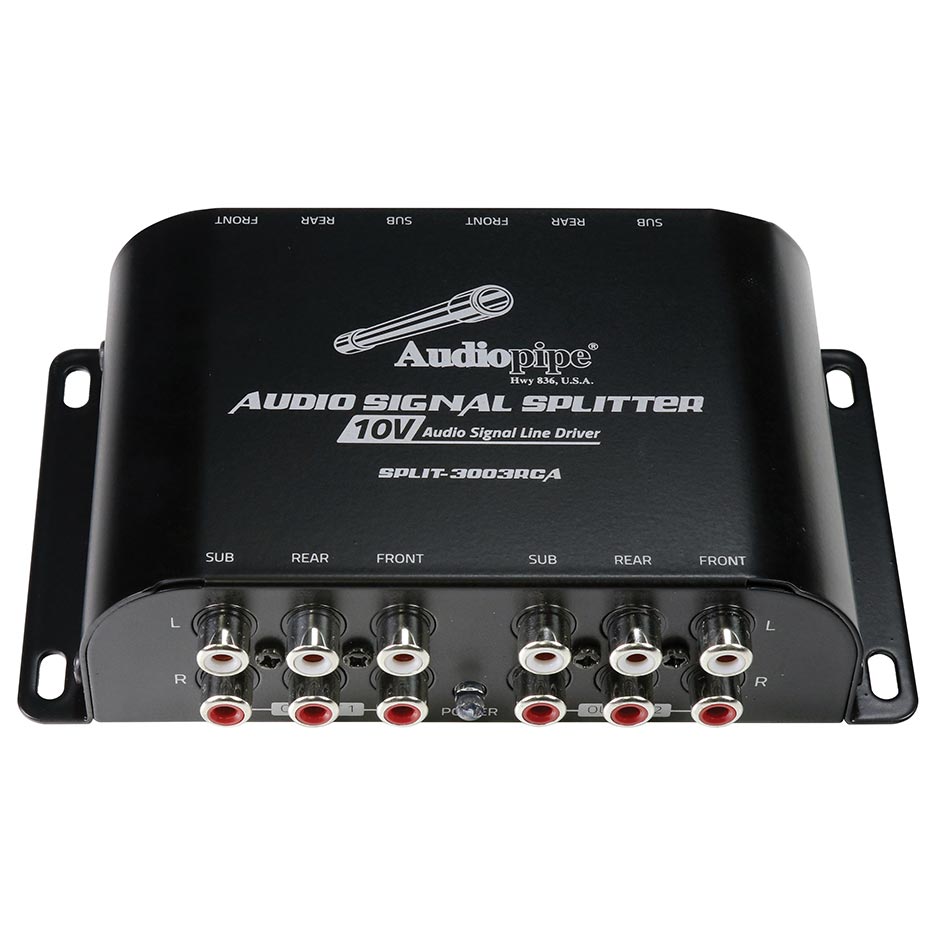 SPLIT3003RCA - Audiopipe RCA 1 In /3 Out Splitter with 10 Volt Audio S ...