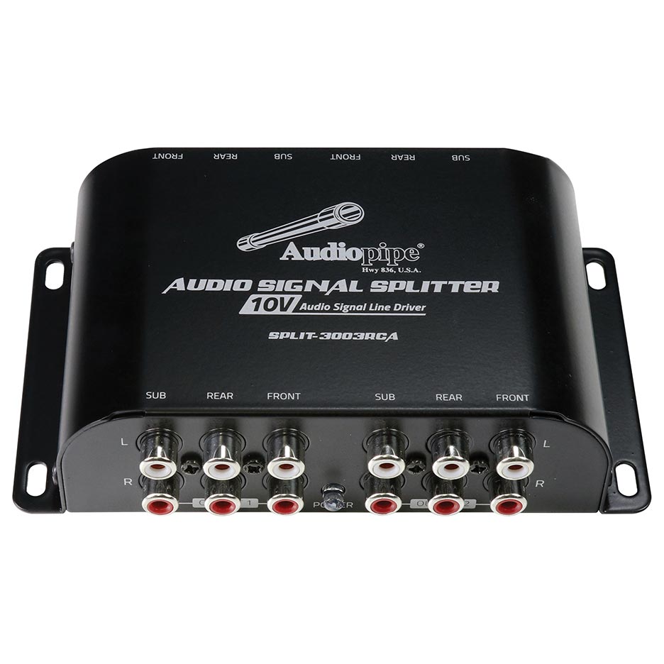 SPLIT3003RCA - Audiopipe RCA 1 In /3 Out Splitter with 10 Volt Audio Signal Line Driver