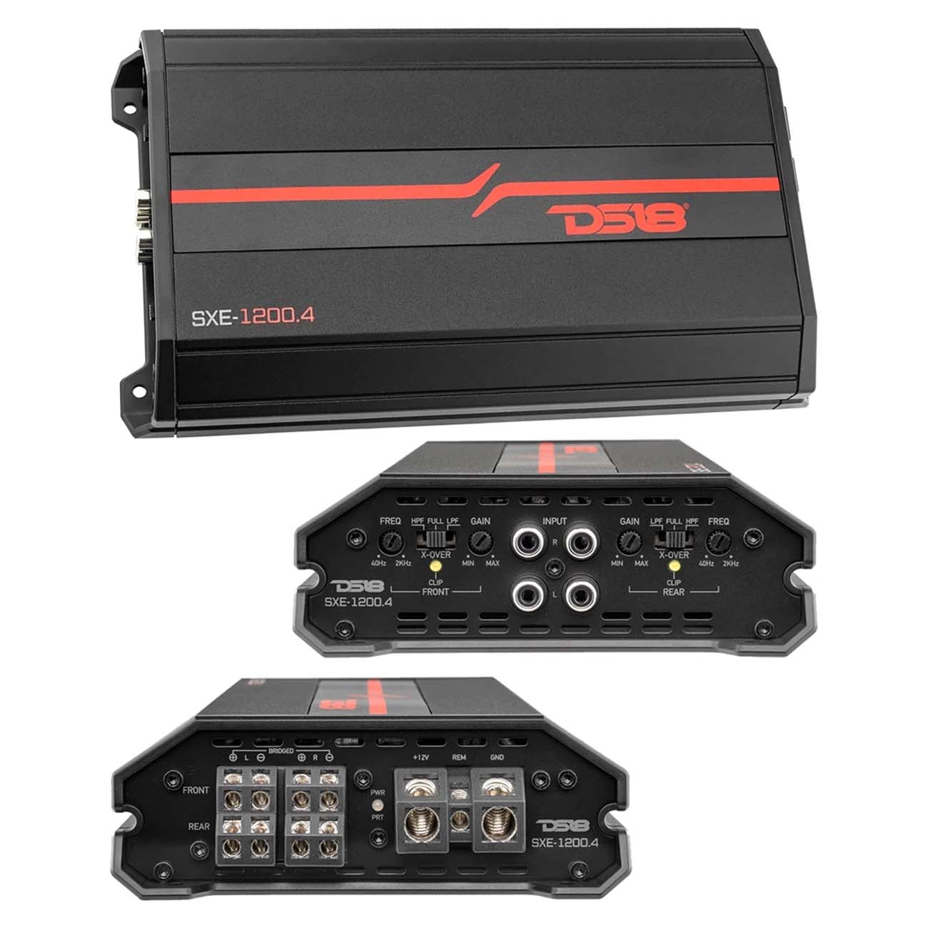 SXE12004BK - DS18 4 Channel Amplifier 400W RMS/1200W MAX - Black