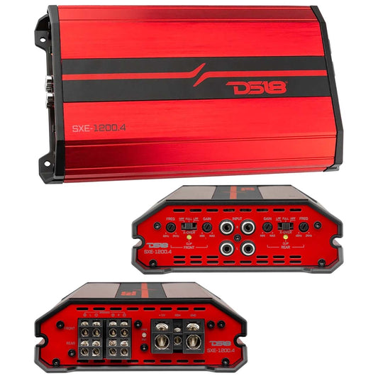 SXE12004RD - DS18 4 Channel Amplifier 400W RMS/1200W MAX - Red