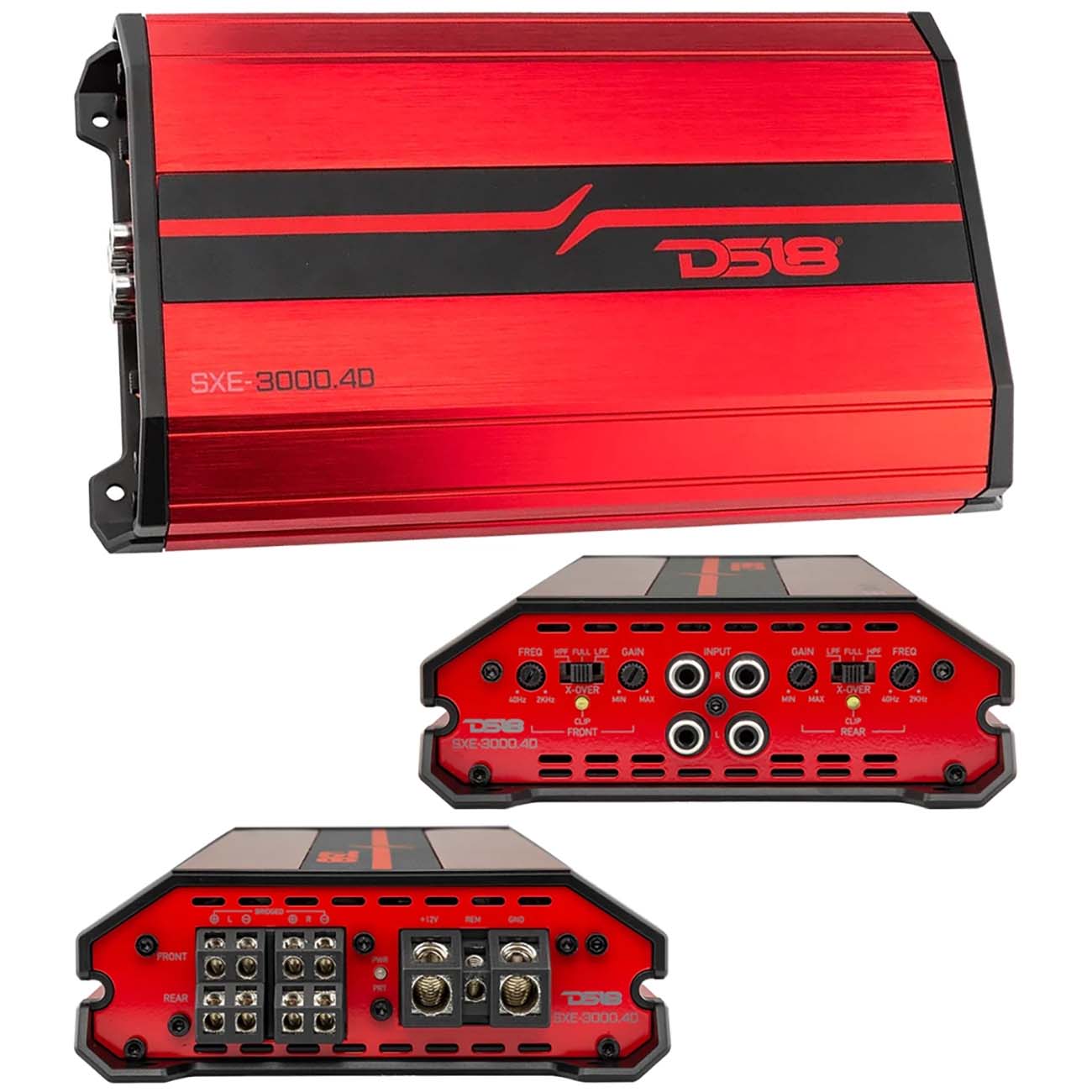 SXE30004DRD - DS18 4 Channel Amplifier 1280W RMS/3000W MAX - Red