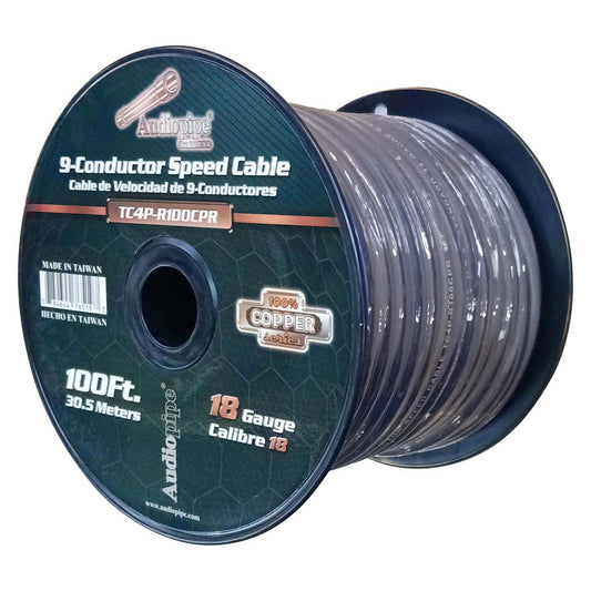 TC4PR100CPR - Audiopipe 100% Copper 9-Conductor Speed Cable - 100 Ft
