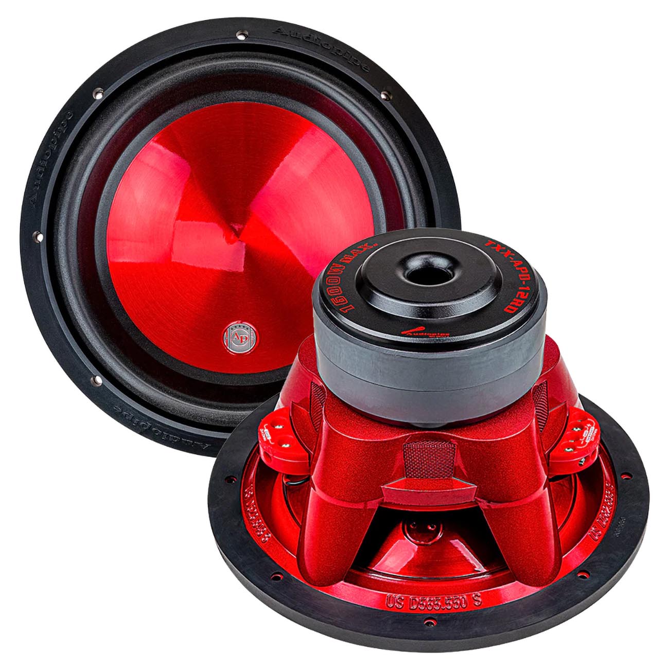 TXXAPD12RD - Audiopipe 12″ Woofer “Eye Candy Red” Aluminum Cone 800W RMS/1600W Max Dual 4 Ohm Voice Coils