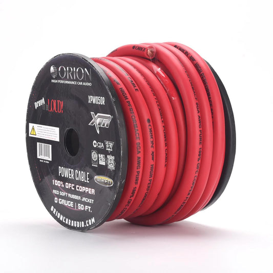 XPW050RED - Orion XTRPRO 0 Gauge 100% OFC Copper Wire - Red Jacket (50ft Roll)
