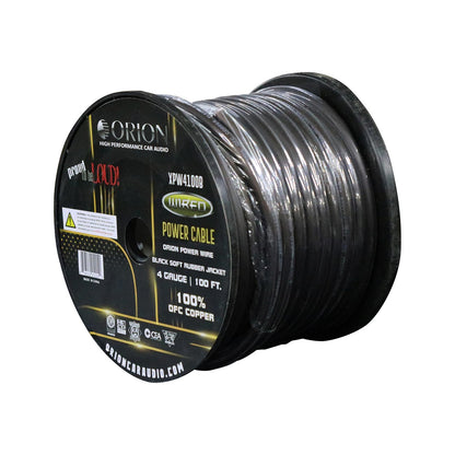 XPW4100BLACK - Orion XTRPRO 4 Gauge 100% OFC Copper Wire – Black Jacket (100 ft Roll)