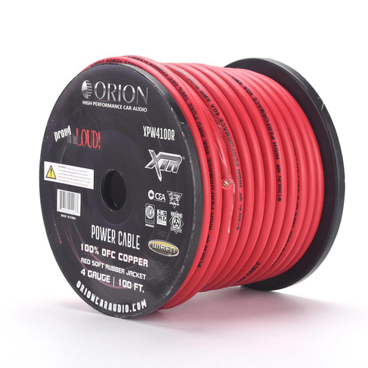 XPW4100RED - Orion XTRPRO 4 Gauge 100% OFC Copper Wire - Red Jacket (100 ft Roll)