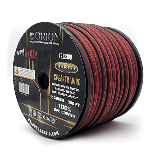 XS12300 - Orion OFC Speaker Wire 12 Gauge 300 Foot Roll - Translucent Red/Black