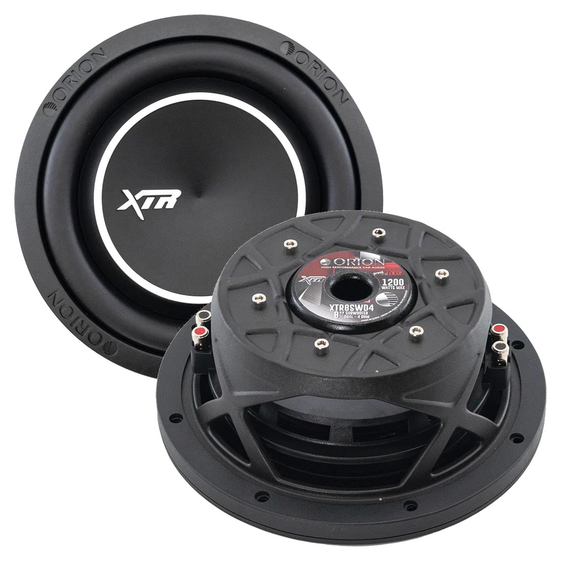 XTR8SWD4 - Orion XTR Shallow Mount 8” Woofer 300W RMS/1200W MAX Dual 4 Ohm Voice Coils