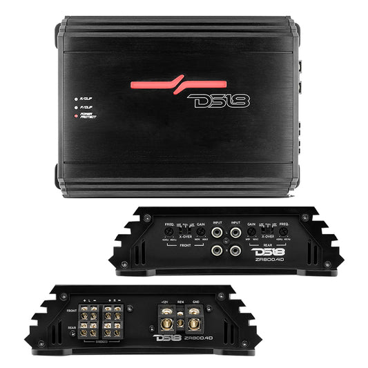 ZR8004D - DS18 4 Channel Amplifier 200X4 Watts Rms @ 4ohm FullRange Class D